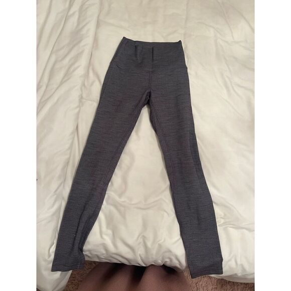 LULULEMON ALIGN PANT II 25" Mini Heathered Herringbone Heathered Grey Size 2 - Picture 5 of 5